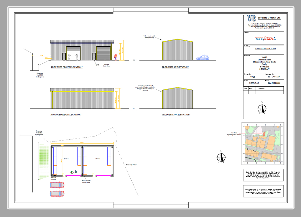Plans for new build storage unit for Easystart